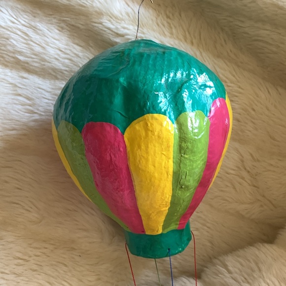 Vintage paper mache hanging air balloon and clown mobile - Picture 5 of 15